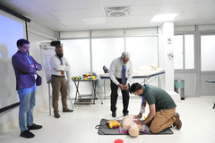 Heart Saver First Aid CPR AED training session for the staff of the Italian Consulate in Karachi