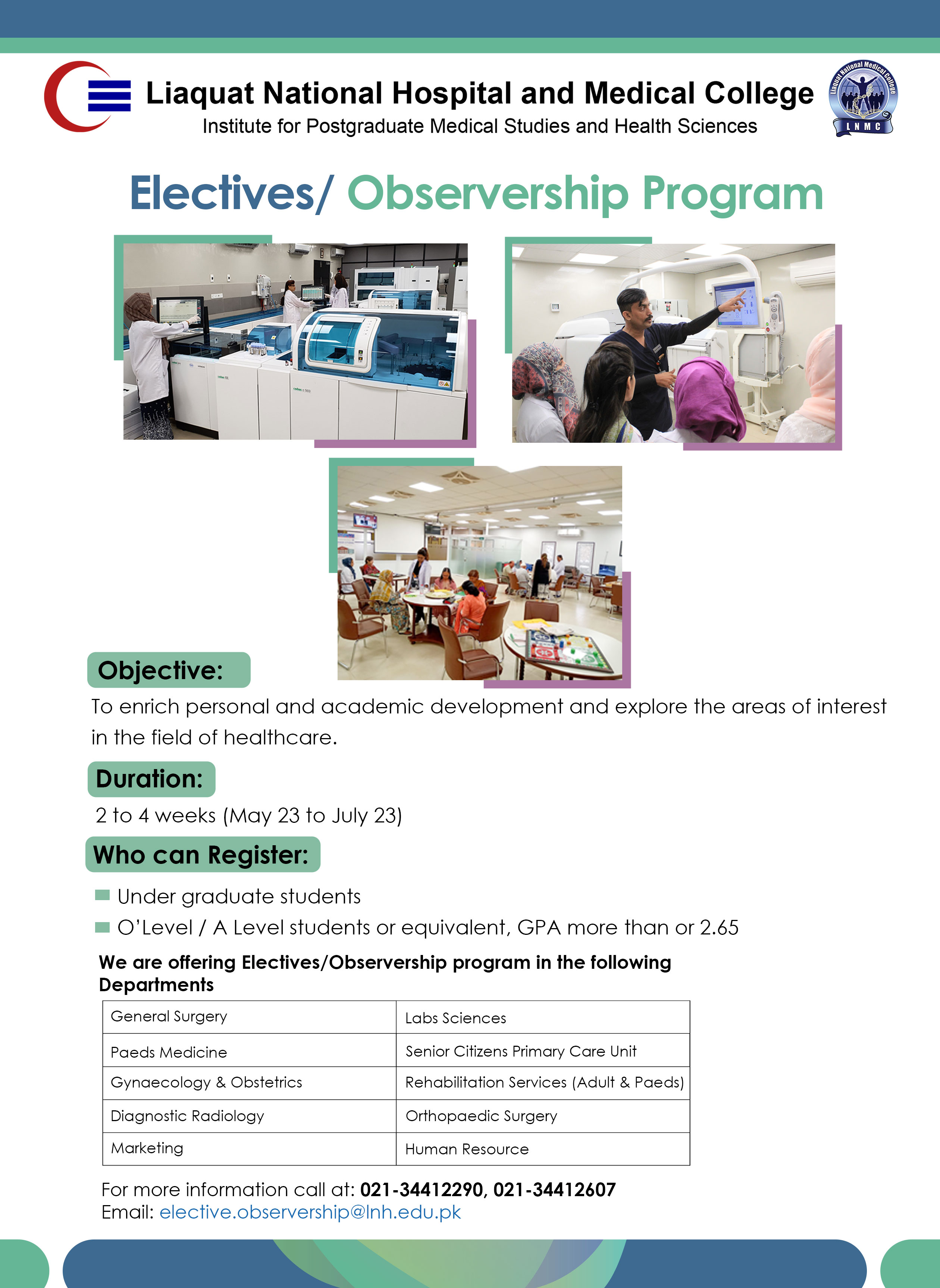Electives and Observership Program