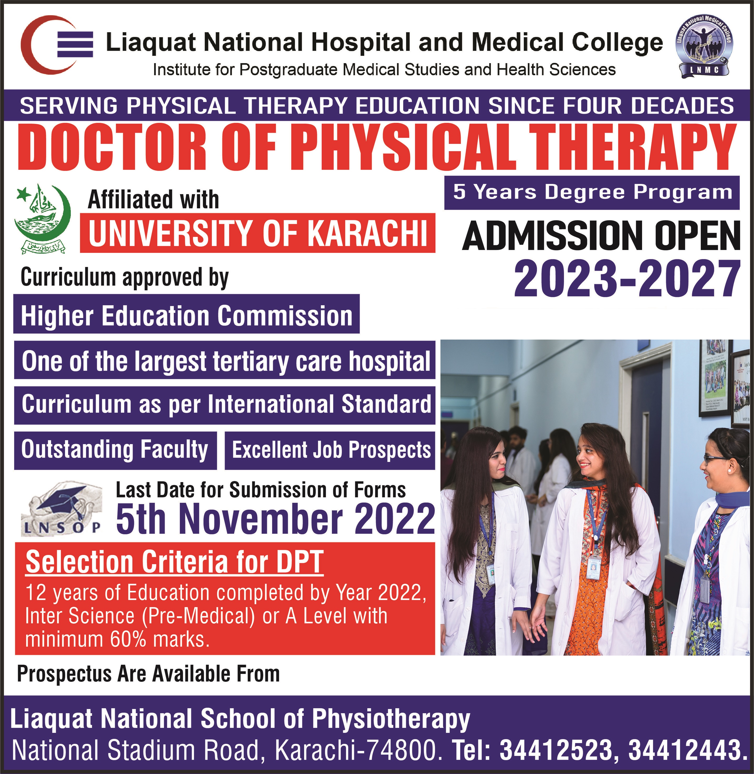 Admissions Open in Doctor of Physical Therapy (2023-2027)