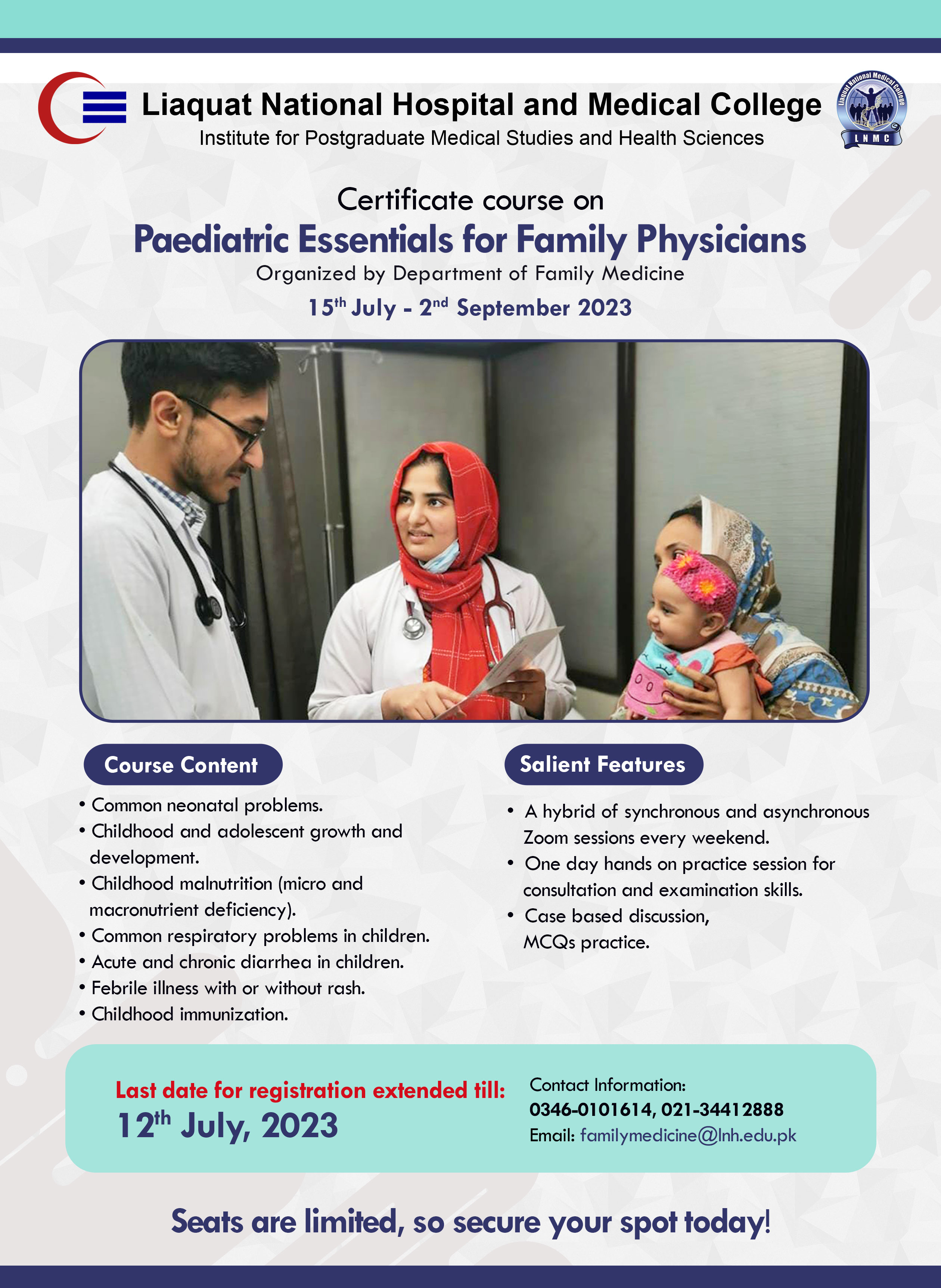 Certificate Course on Paediatric Essentials for Family Physicians, July 15 – Sep 2, 2023