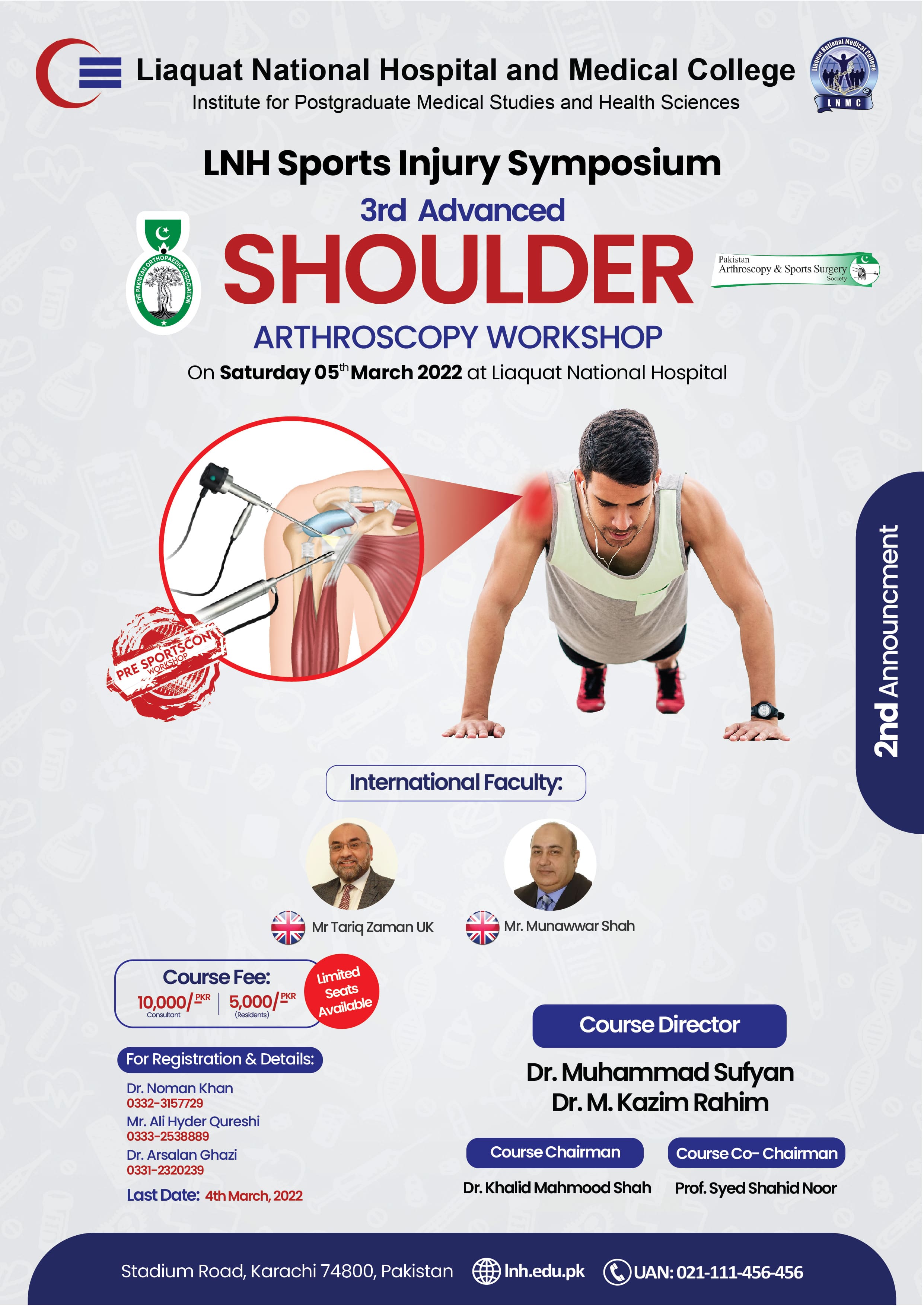 LNH Sports Injury Symposium: 3rd Advanced Knee and Shoulder Arthroscopy Workshops