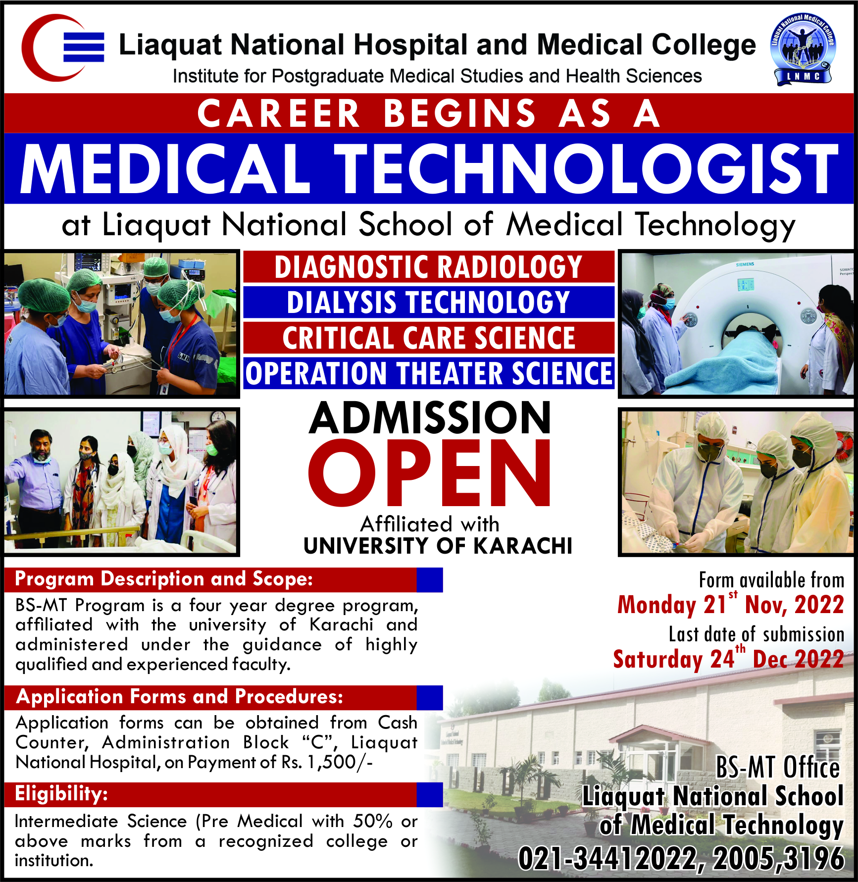Admissions Open in BS-MT