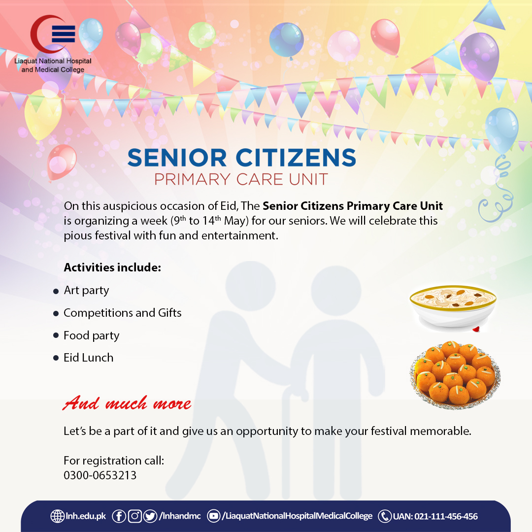 Eid Celebration Week at Senior Citizens Primary Care Unit, May 9 to 14, 2022