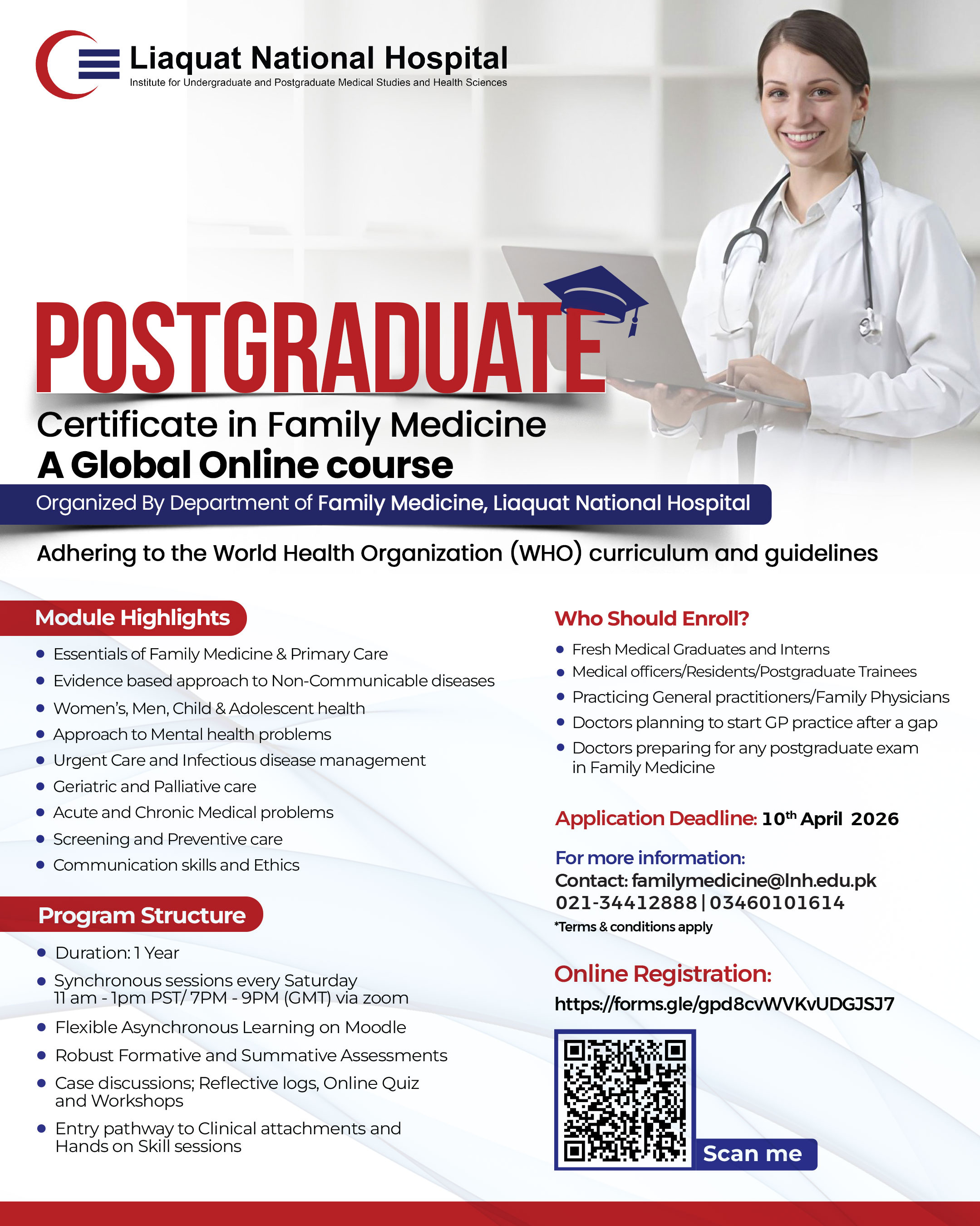Postgraduate Certificate Course in Family Medicine - Adhering to the WHO Curriculum and Guidelines