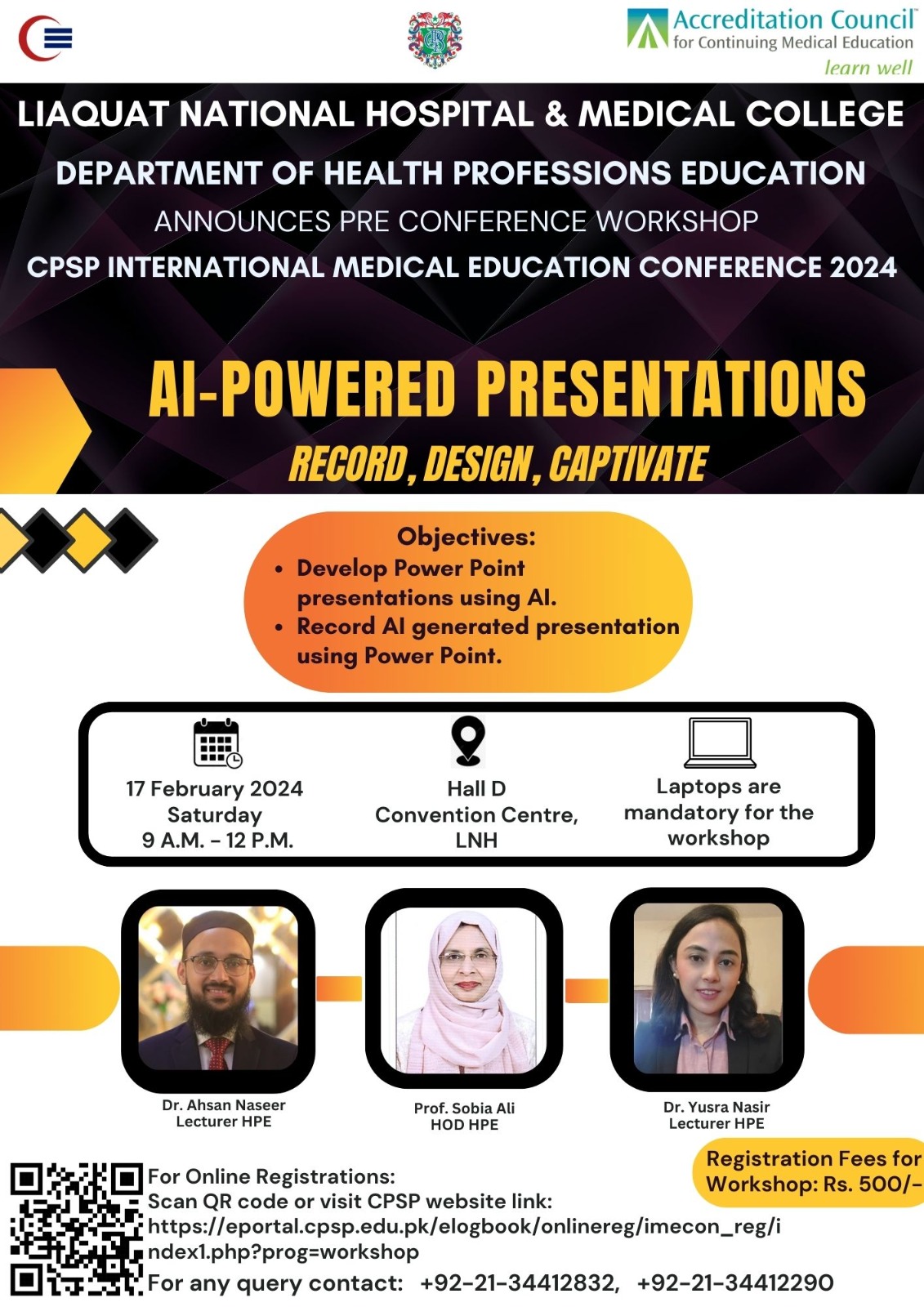 CPSP Int’l Medical Education Conference: Pre-conference Workshop on AI-Powered Presentations