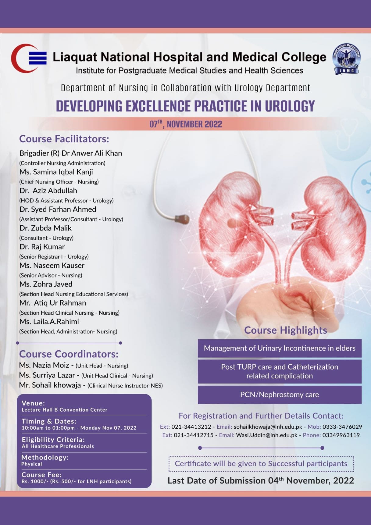 Course and Workshop on Developing Excellence Practice in Urology on Nov 7, 2022