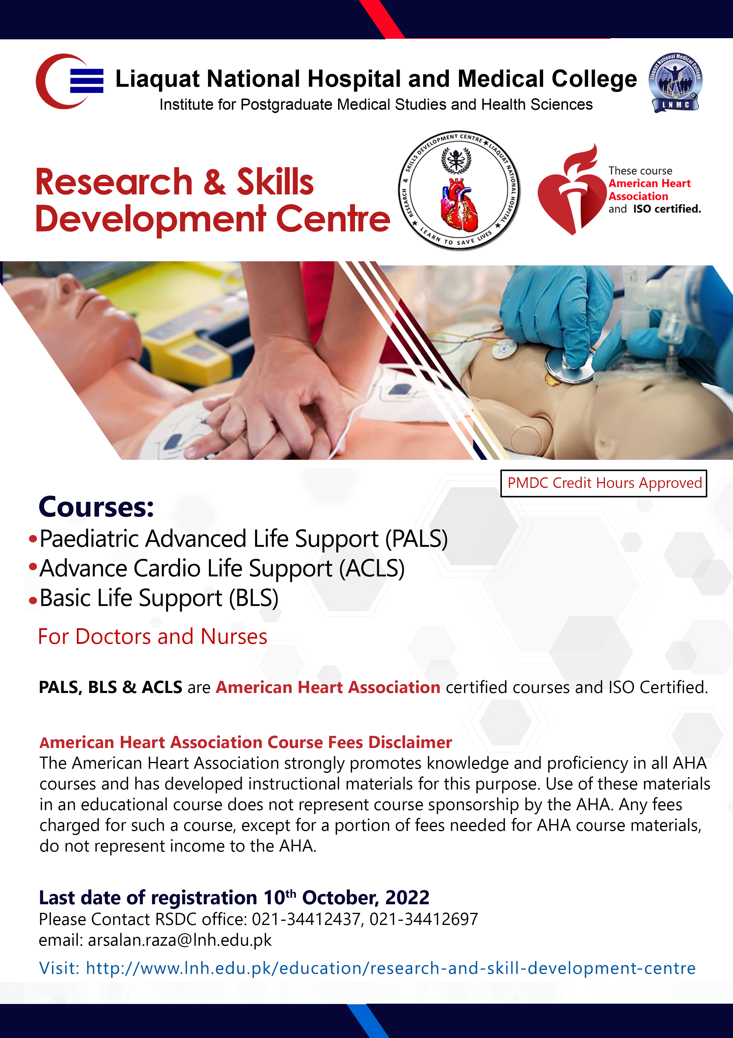 PALS, ACLS and BLS Courses (American Heart Association Certified)