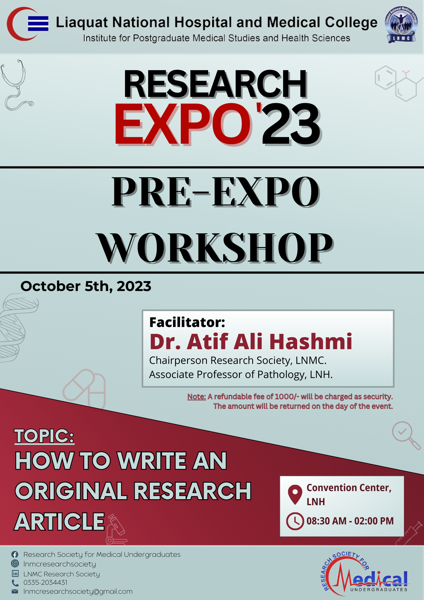 Research Expo: Pre- Expo Workshop on How to write an Original Research Article