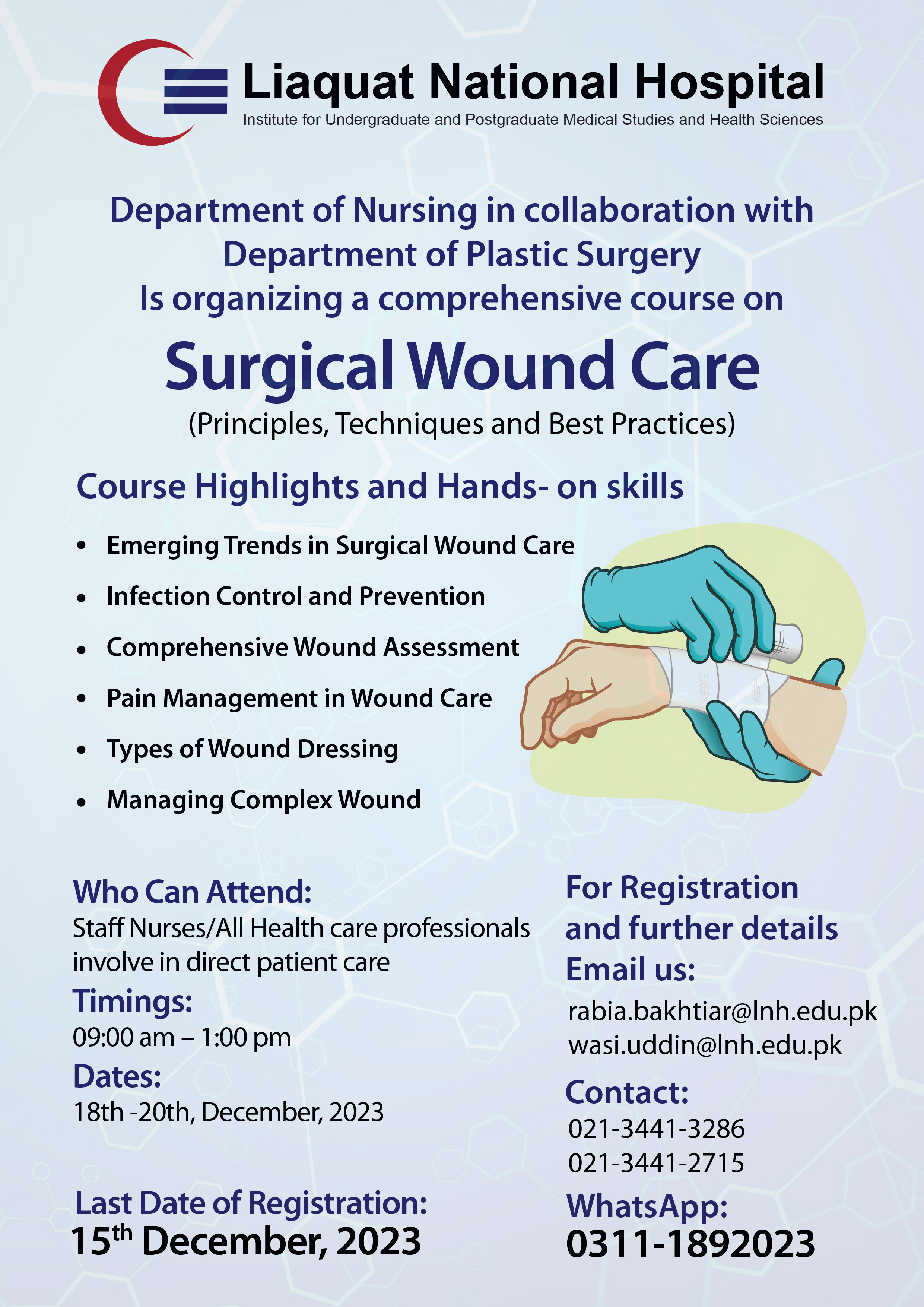 A Comprehensive Course on Surgical Wound Care, Dec 18 – 20, 2023