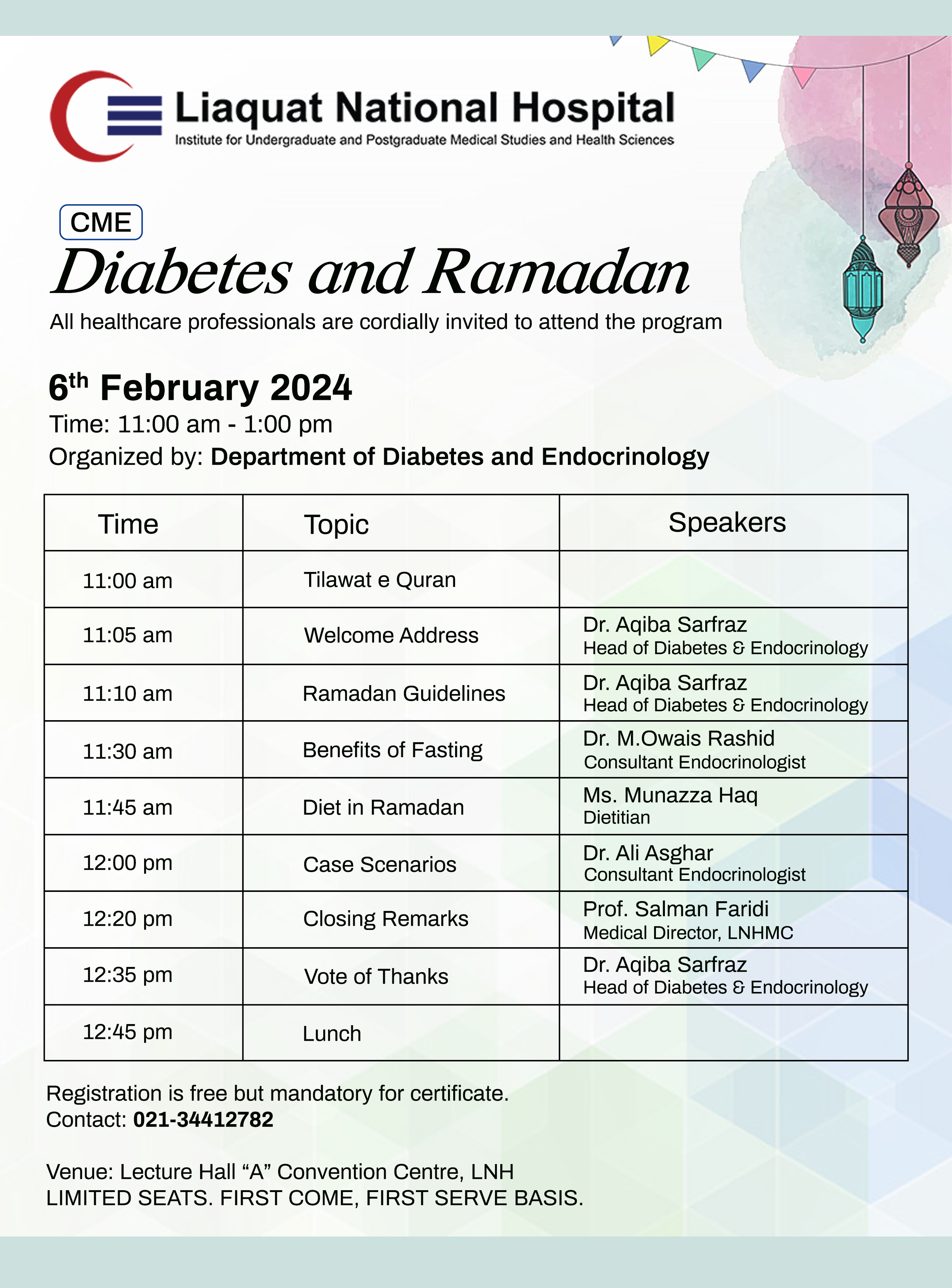 CME on "Diabetes and Ramadan"