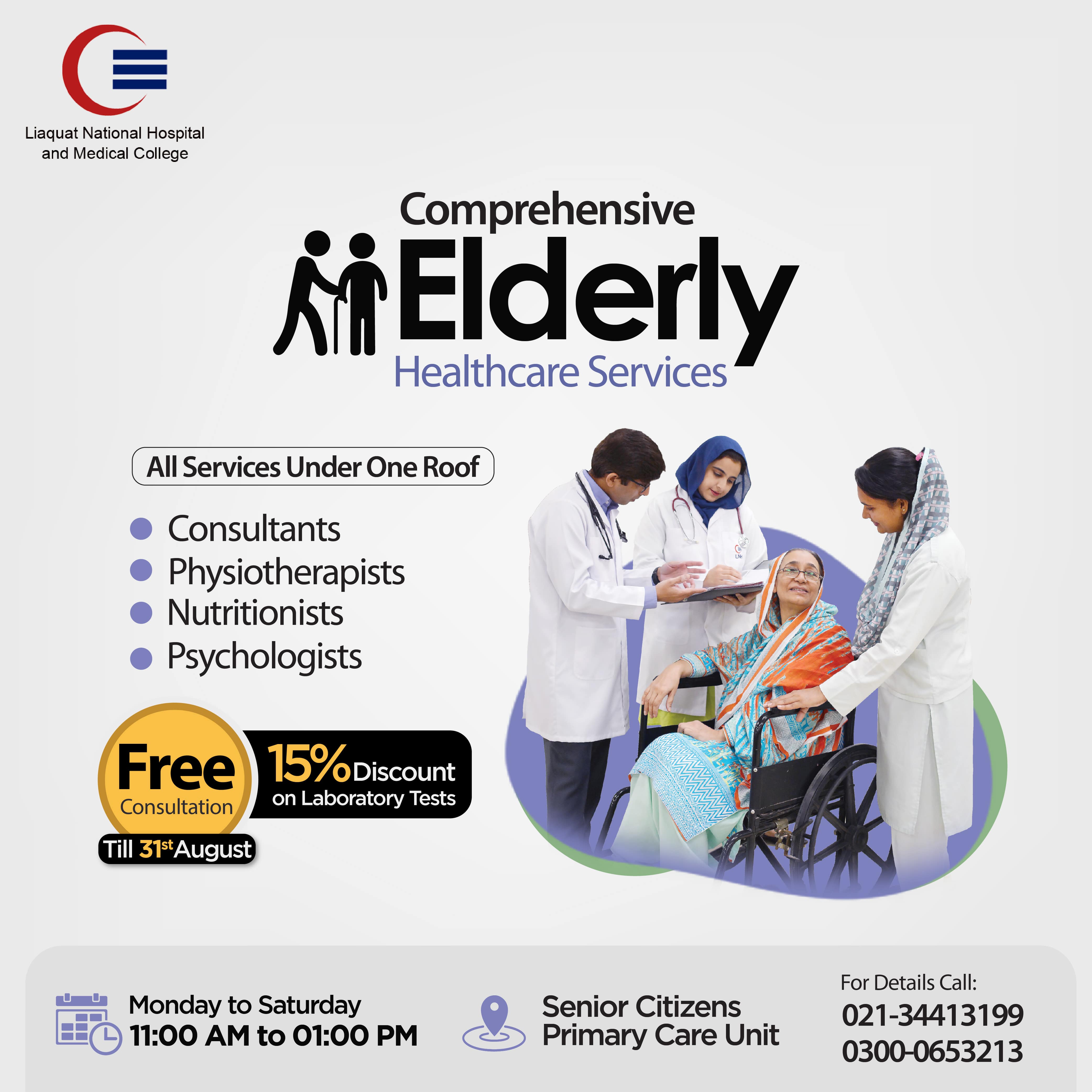 Free Consultation and 15% Lab discount at Elderly Healthcare Services