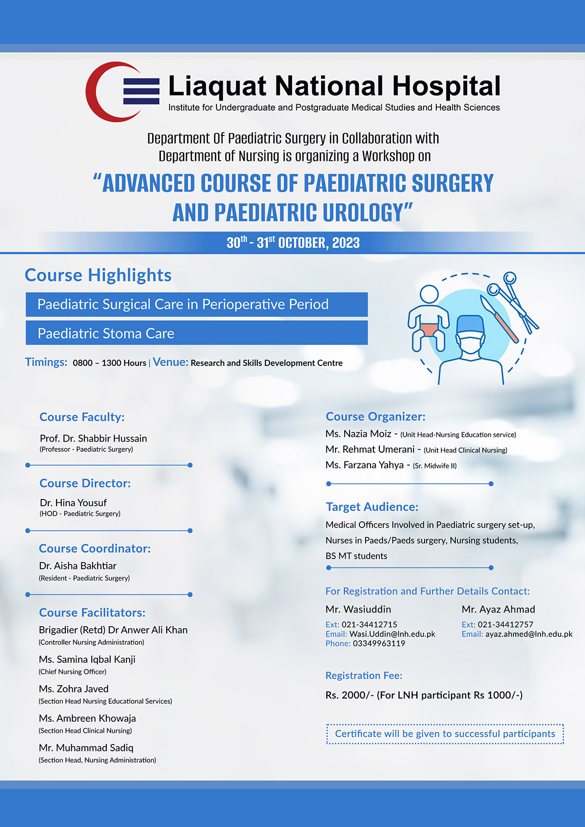 Advanced Course of Paediatric Surgery and Paediatric Urology