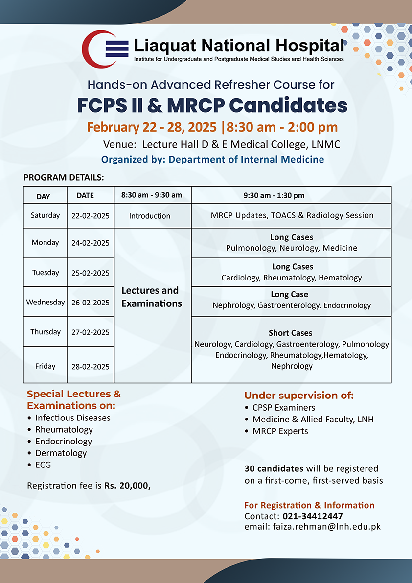 Hands-On Advanced Refresher Course for FCPS and MRCP Candidates 