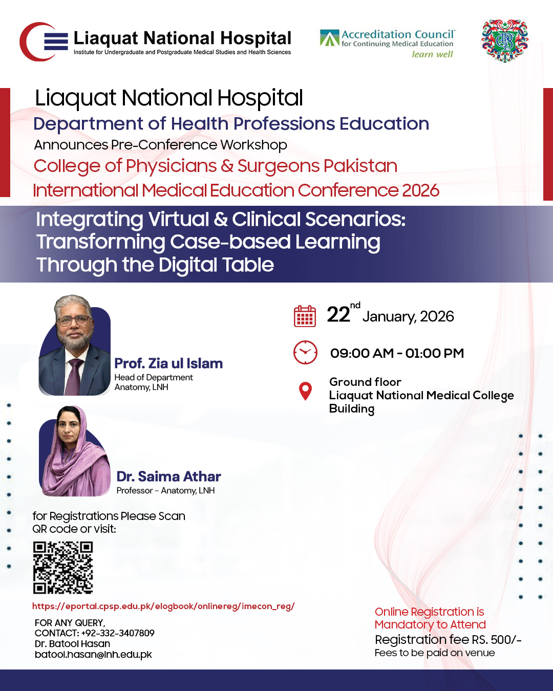 CPSP Int’l Medical Education Conference: Pre-conference Workshop on Integrating Virtual and Actual Scenarios