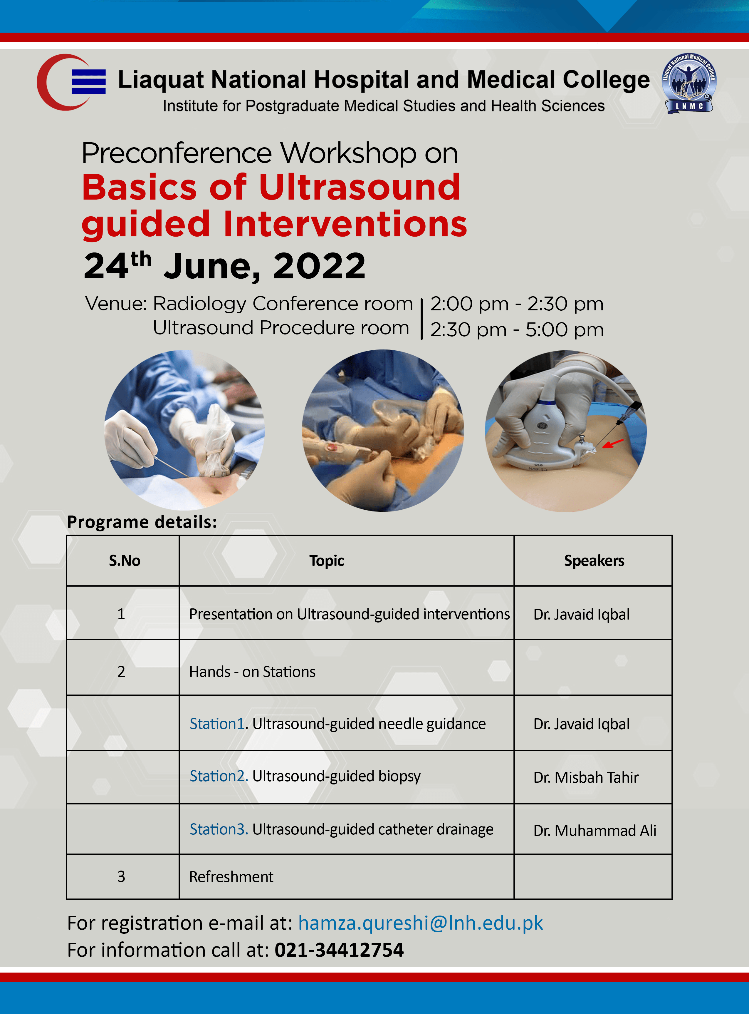 Preconference Workshop on Basics of Ultrasound guided Interventions