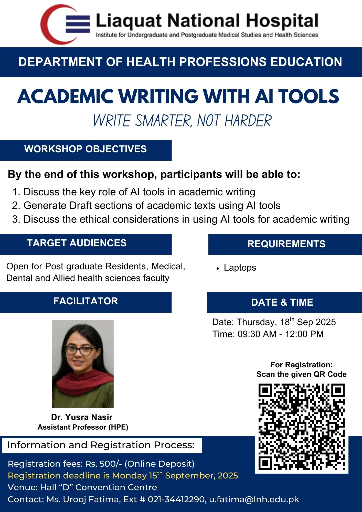 Workshop on Academic Writing with AI Tools, Sep 18, 2025