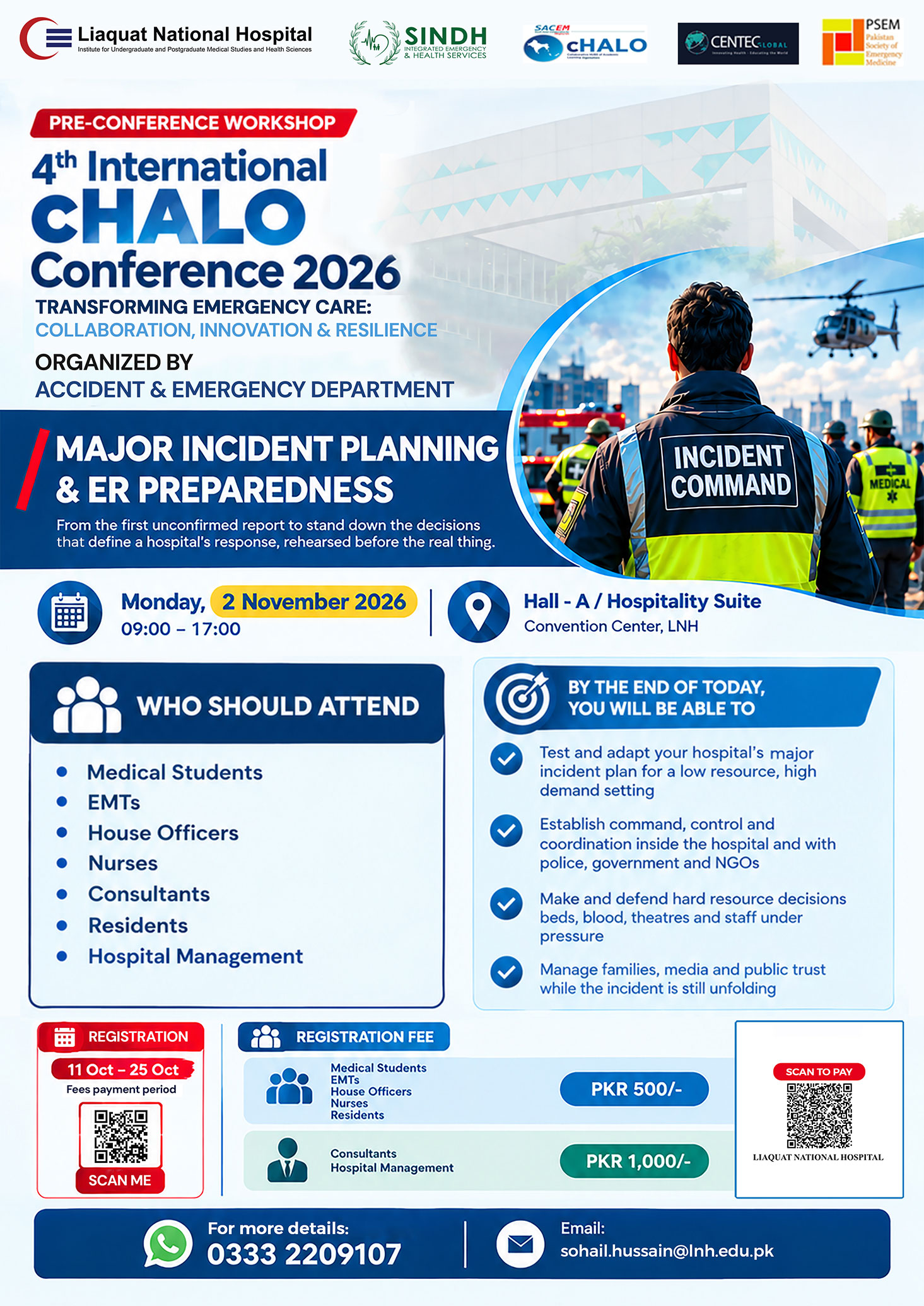 Pre-conference Workshop: 4th International cHALO Conference 2026 | Transforming Emergency Care, Nov 2, 2026