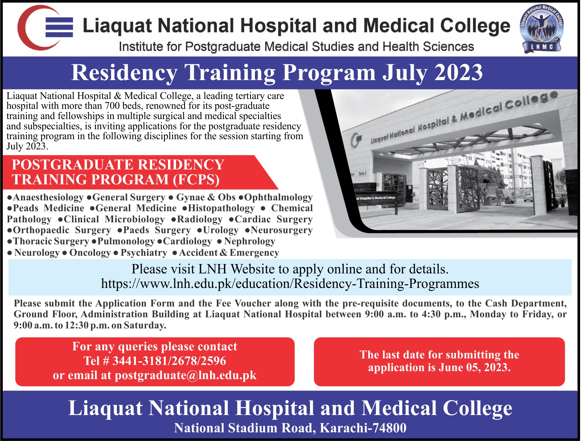 Induction for Residency Training for July 2023 | Apply Online