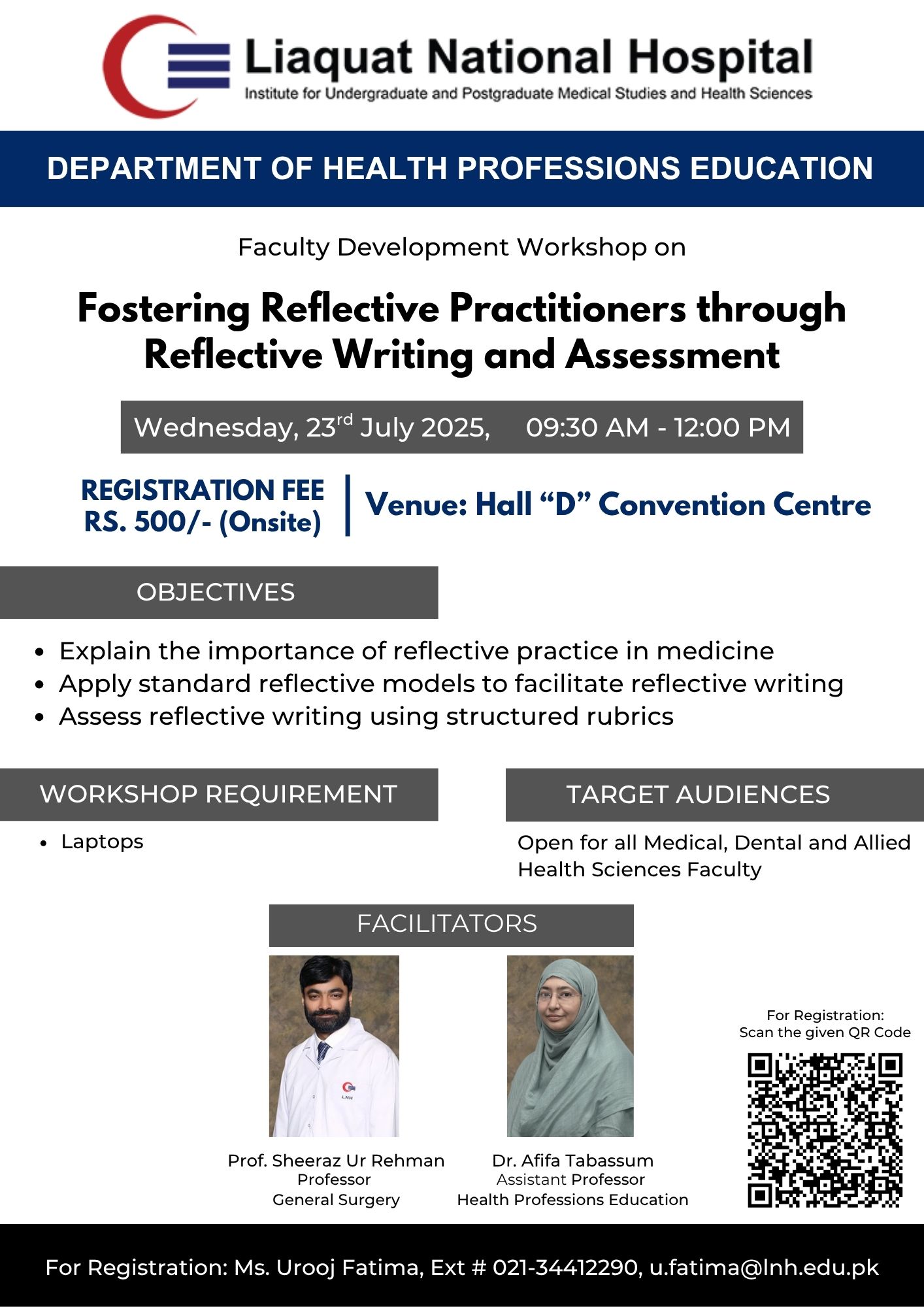 Faculty Development Workshop on Fostering Reflective Practitioners through Reflective Writing and Assessment