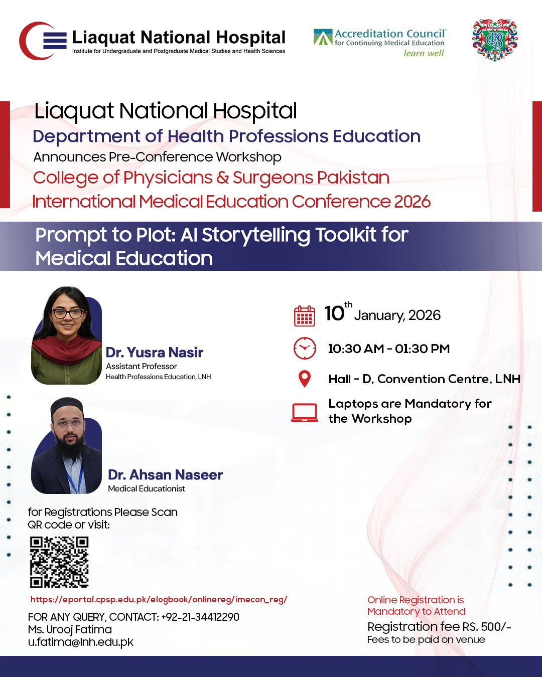 CPSP Int’l Medical Education Conference: Pre-conference Workshop on Prompt to Plot: AI Storytelling Toolkit for Medical Education