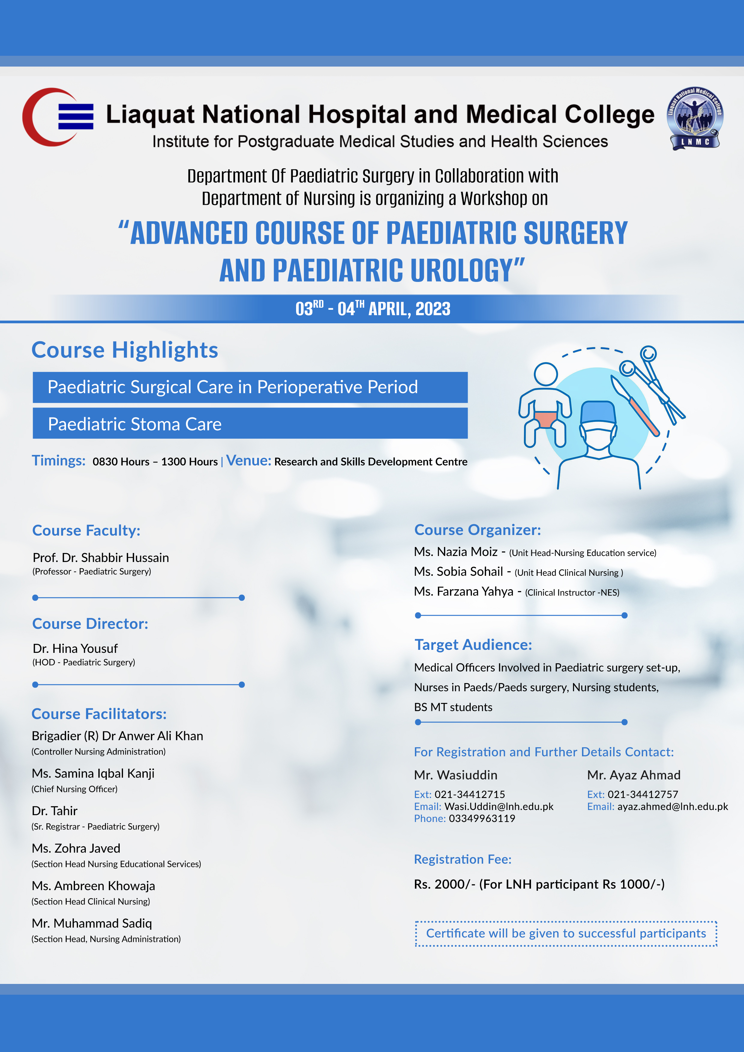 Advanced Course of Paediatric Surgery and Paediatric Urology