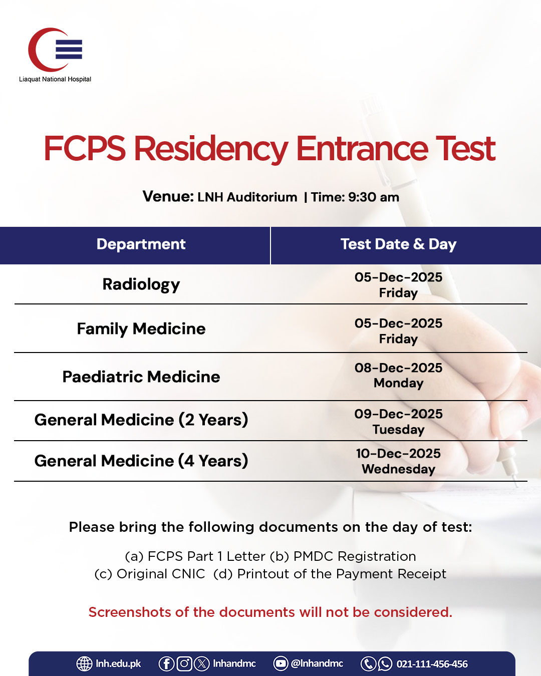 FCPS Residency Entrance Test