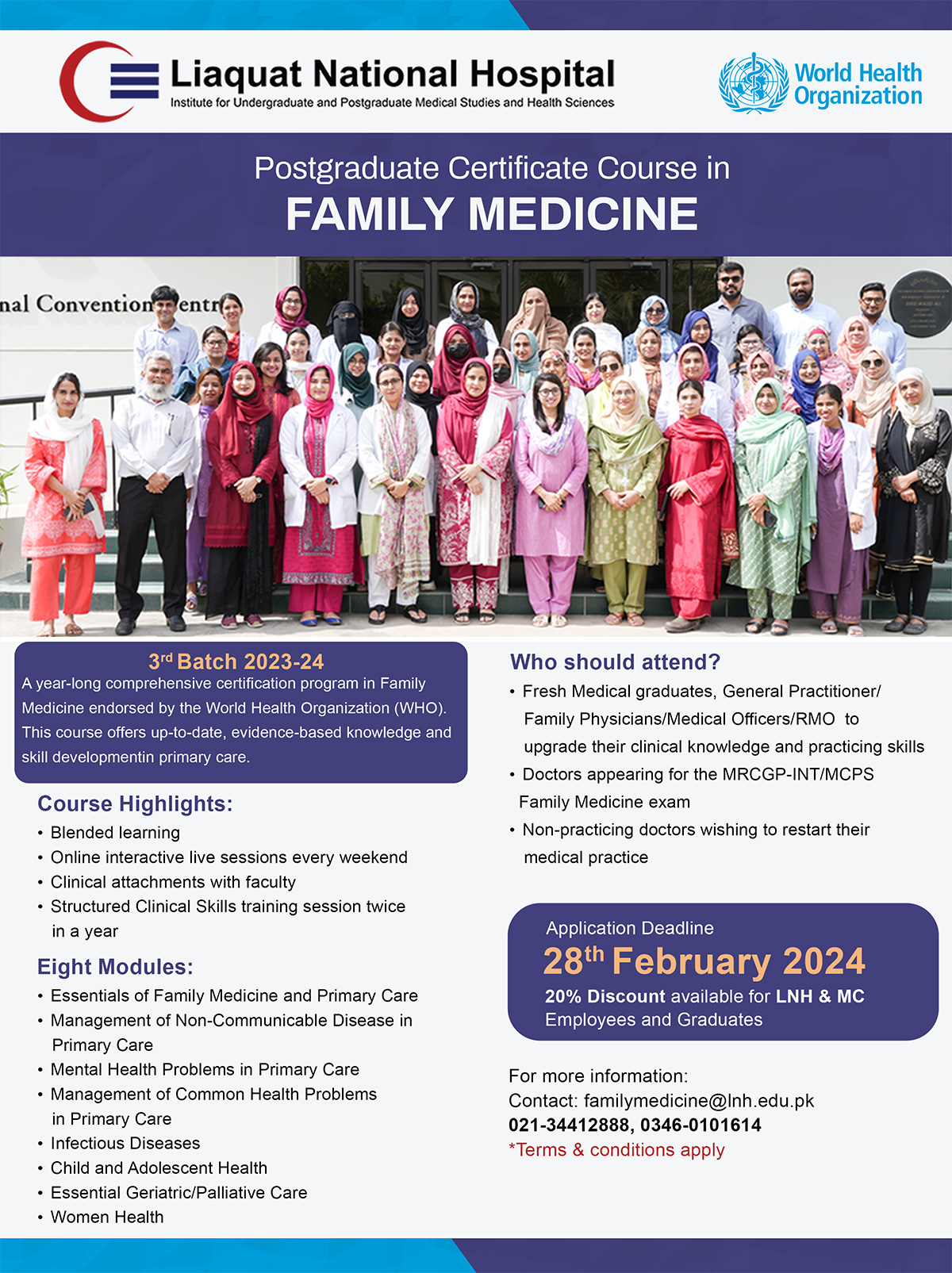 3rd Postgraduate Certificate Course in Family Medicine, Batch 2024-2025