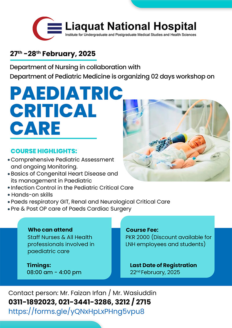 2 days Workshop on Pediatric Critical Care