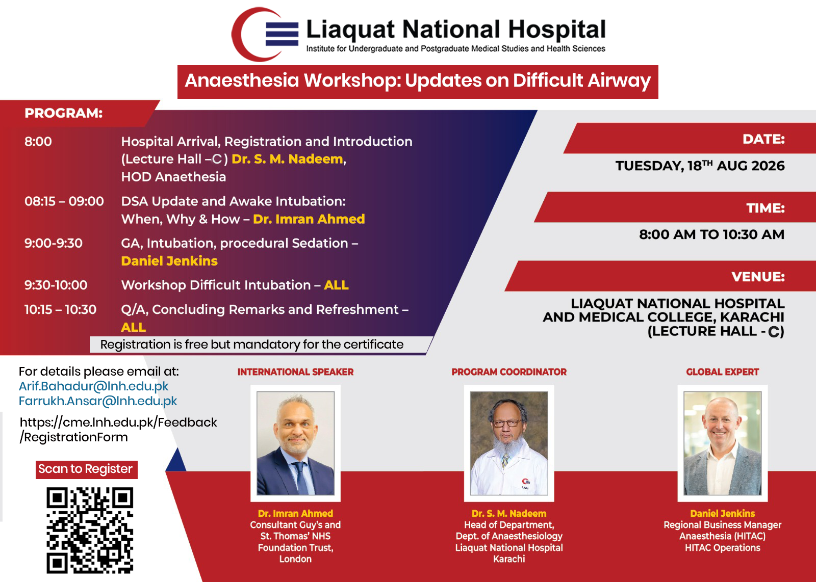 Anaesthesia Workshop: Updates on Difficult Airway, Aug 18, 2026