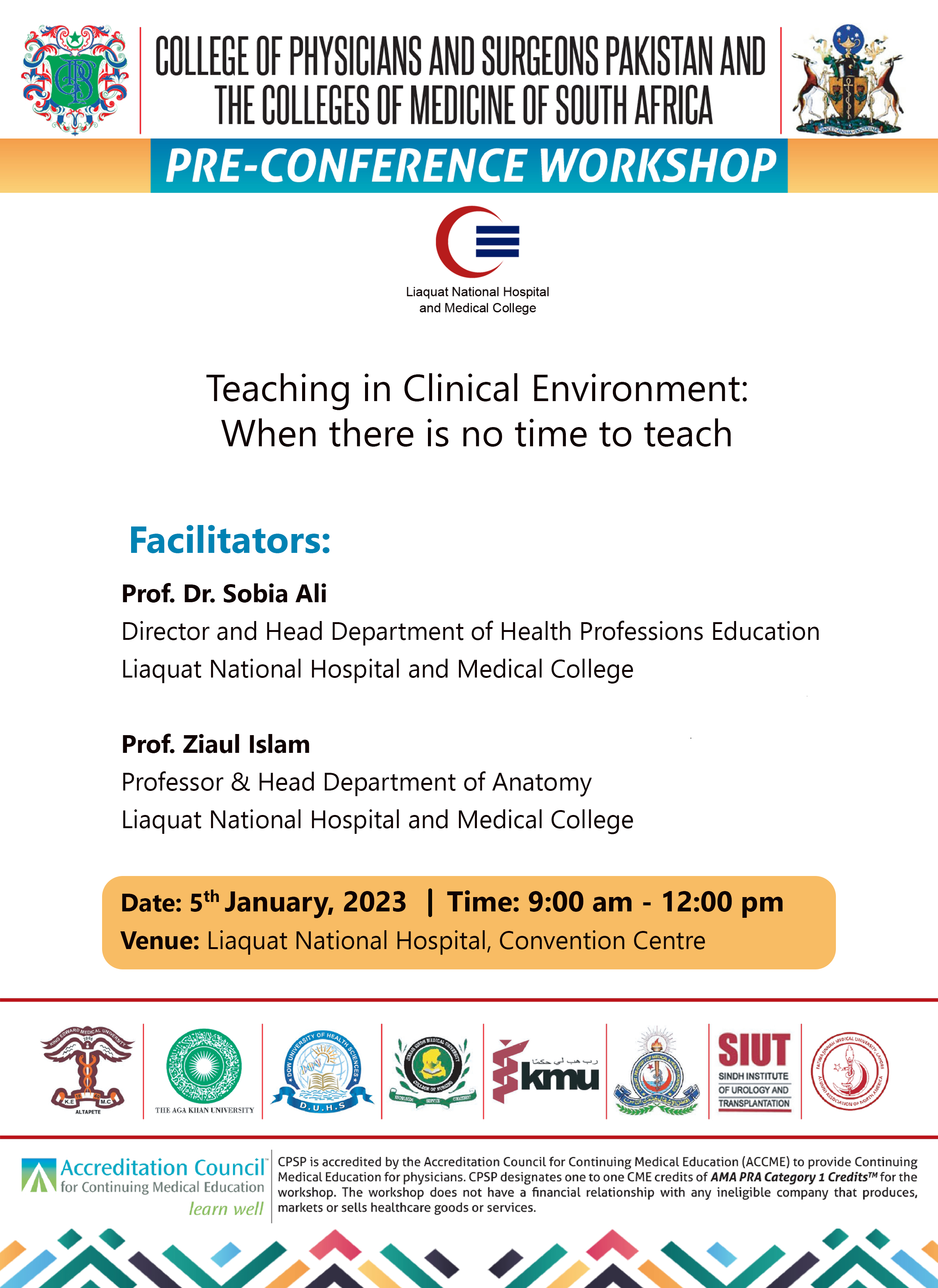 Pre-conference Workshop- Teaching in Clinical Environment: When there is no Time to Teach
