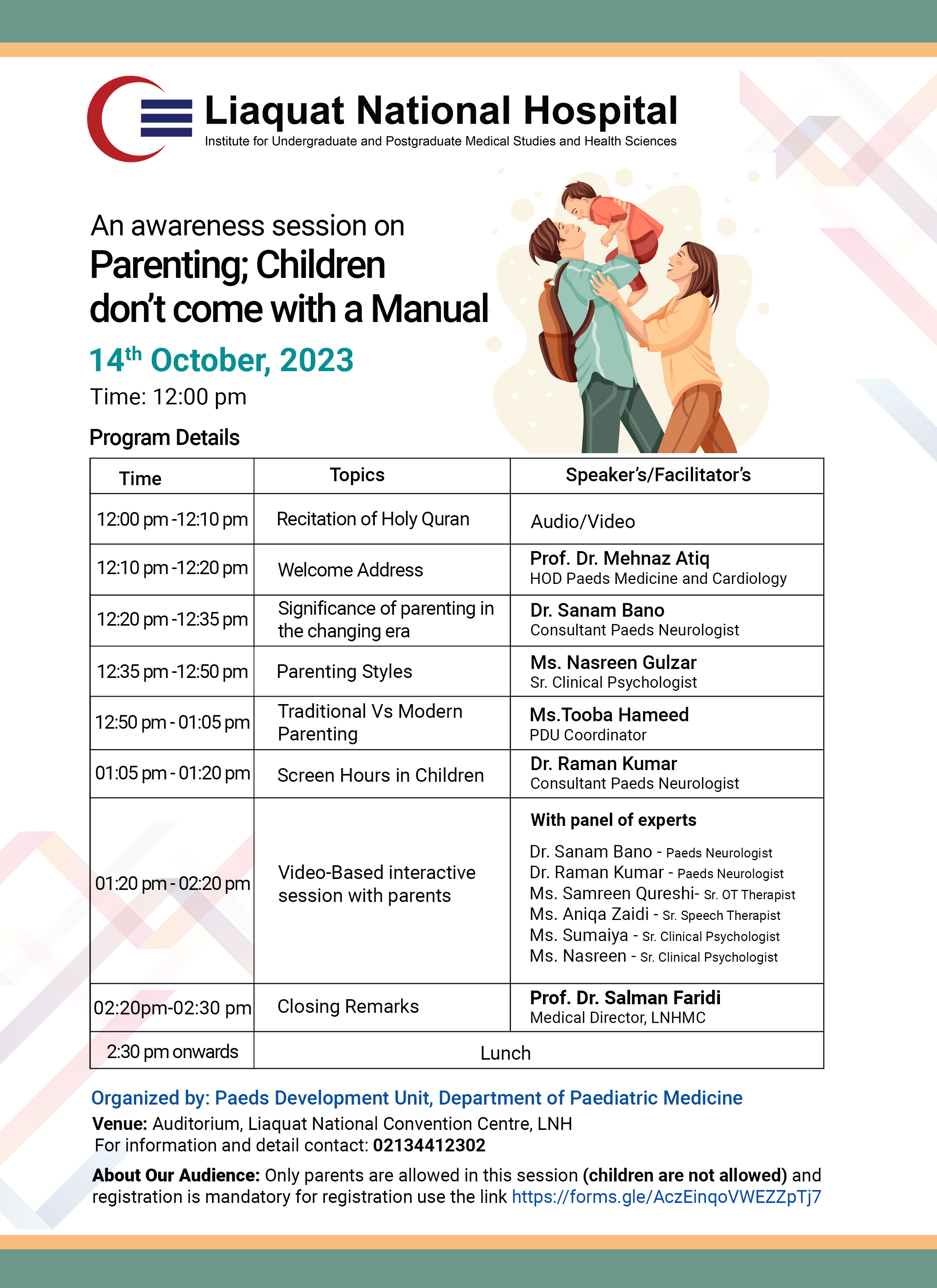 Awareness Session on parenting; Children don’t come with a Manual