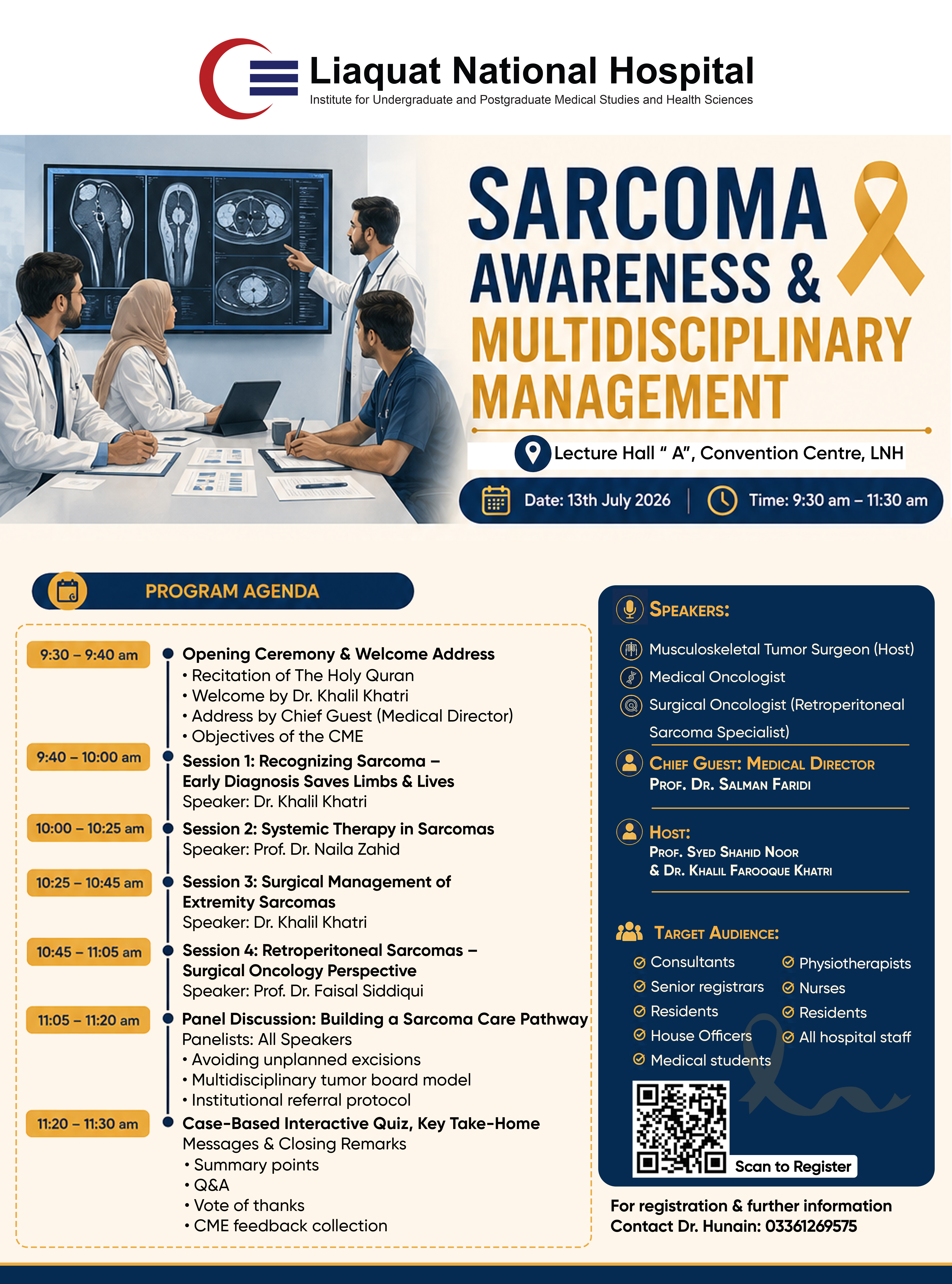  Sarcoma Awareness & Multidisciplinary Management, July 13, 2026