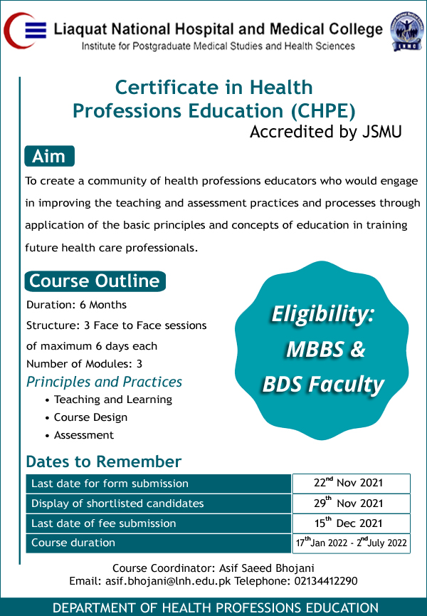 Certificate in Health Professions Education (CHPE) Course