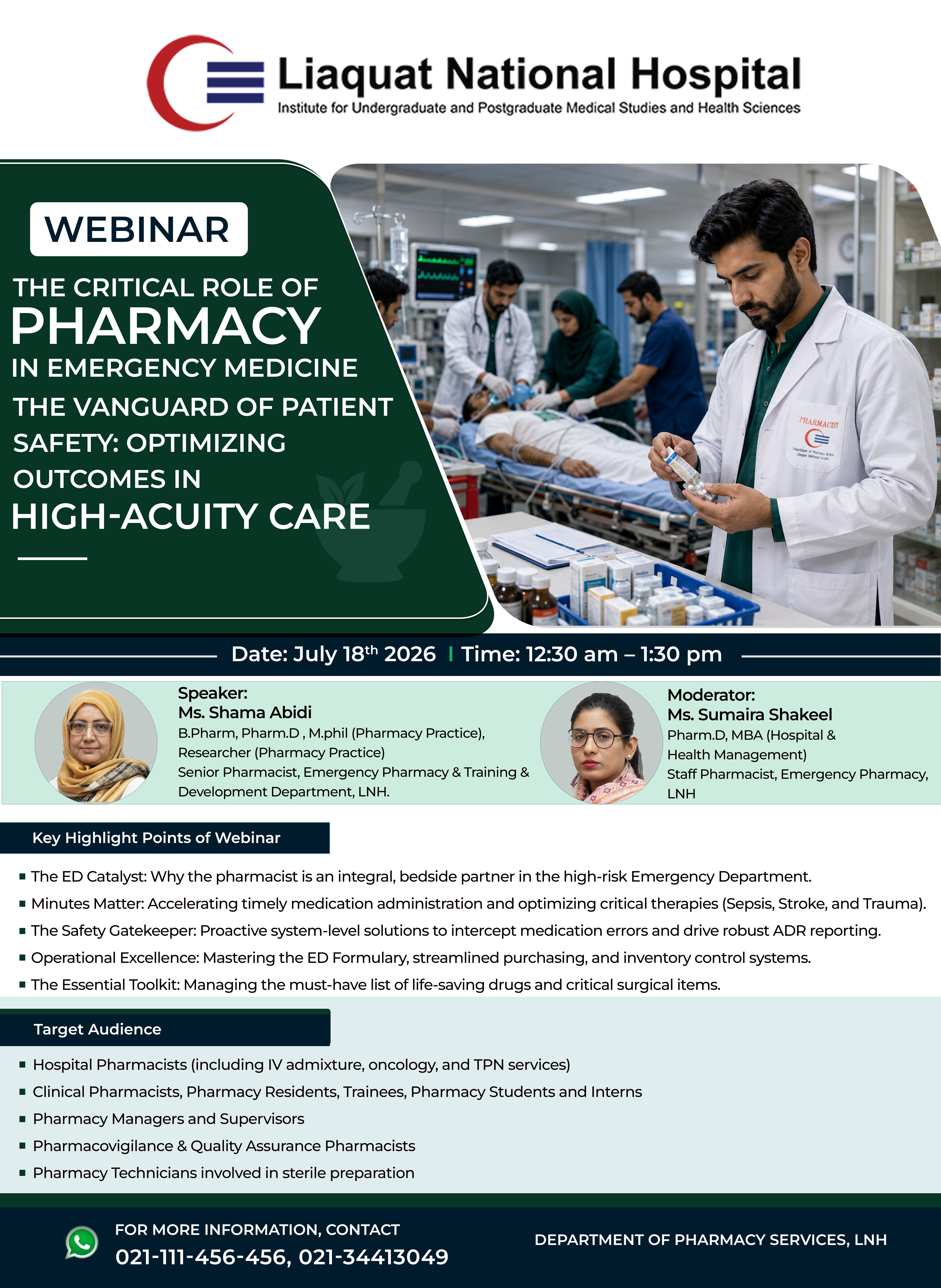 Webinar on the Critical Role of Pharmacy in Emergency Medicine - The Vanguard of Patient Safety: Optimizing Outcomes in High-Acuity Care