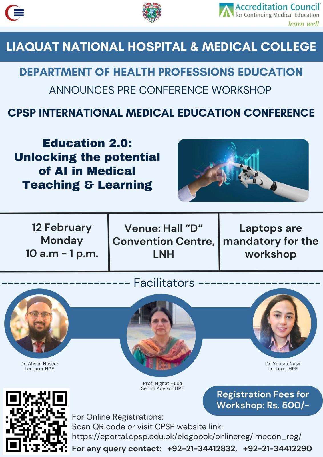 IMECON-24 | Pre-conference workshop on Education 2.0: Unlocking the Potential of AI in Medical Teaching and Learning