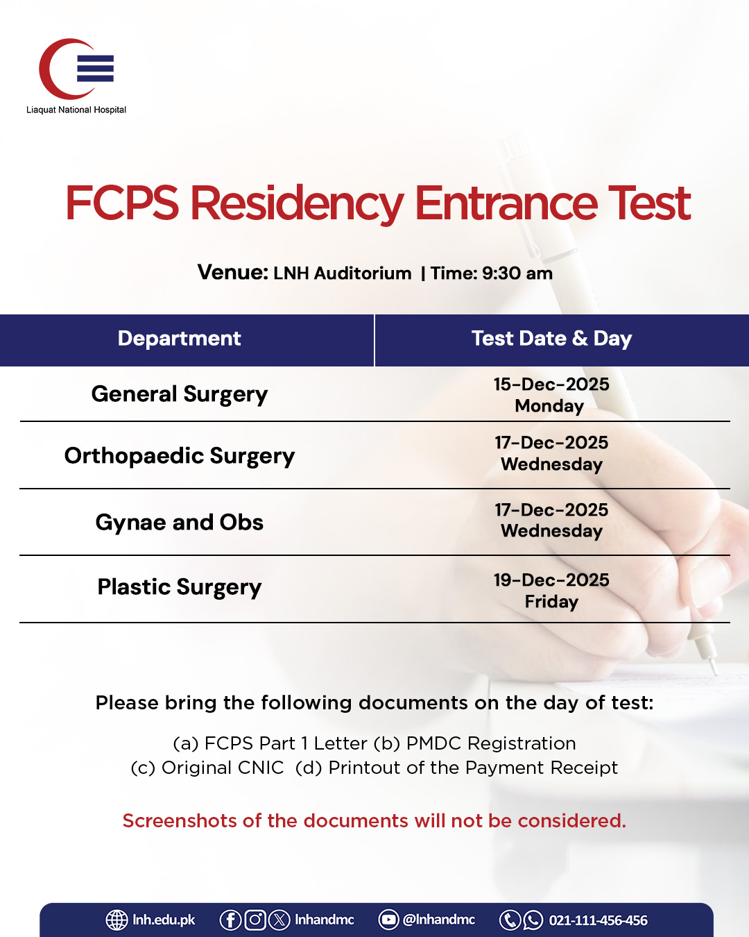 FCPS Residency Entrance Test