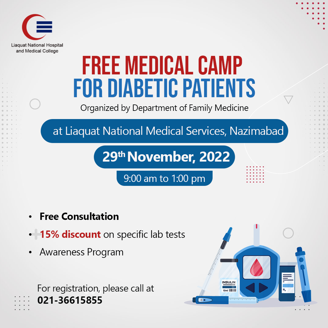 Free Medical Camp for Diabetic Patients at LNH Medical Services, Nazimabad
