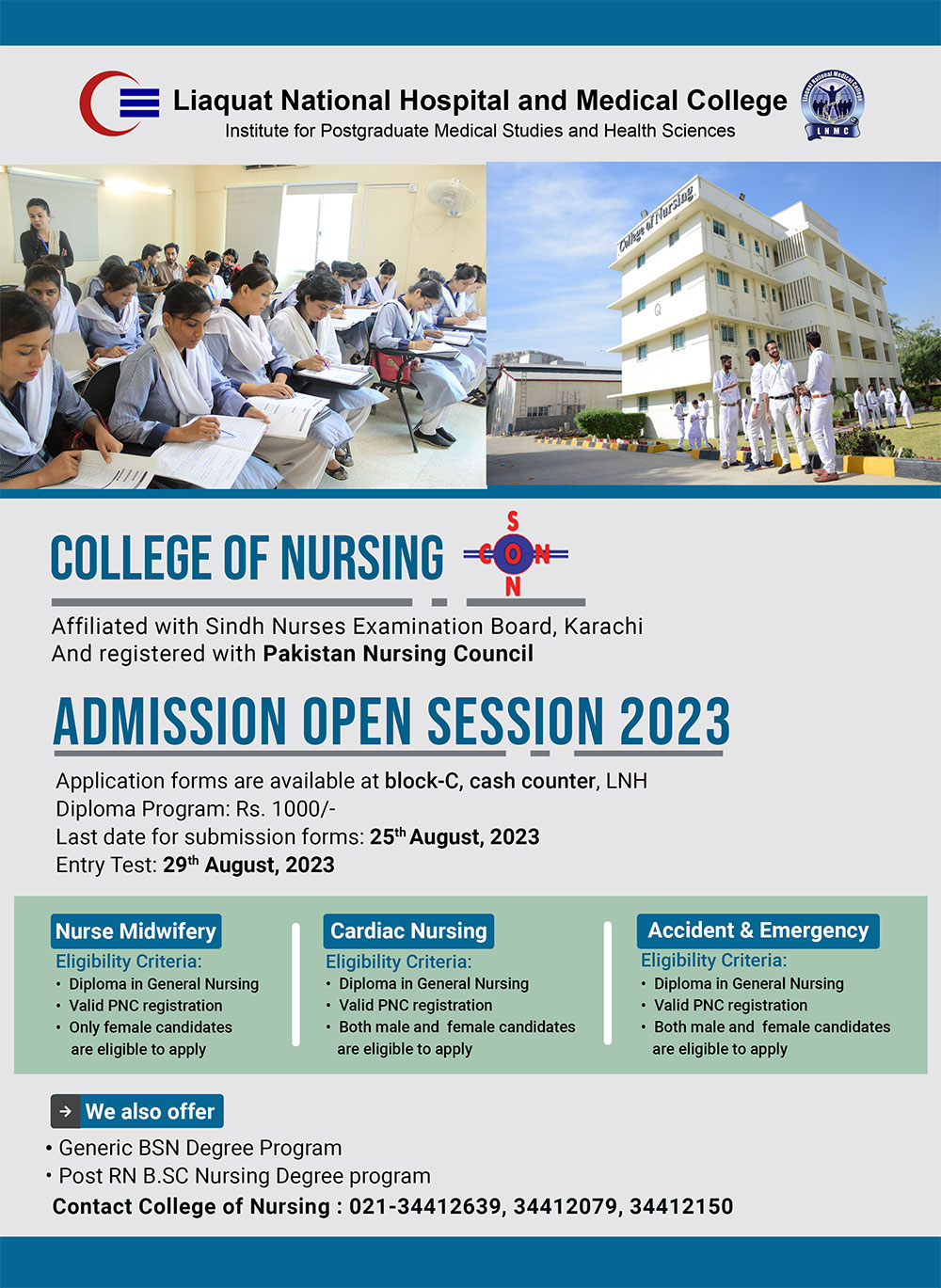 Admissions Open in Liaquat National College of Nursing